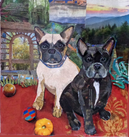 Pierre and Hugo, French Bulldogs, commission gift for a beloved partner!  Featuring the stunning Pierre and Hugo.