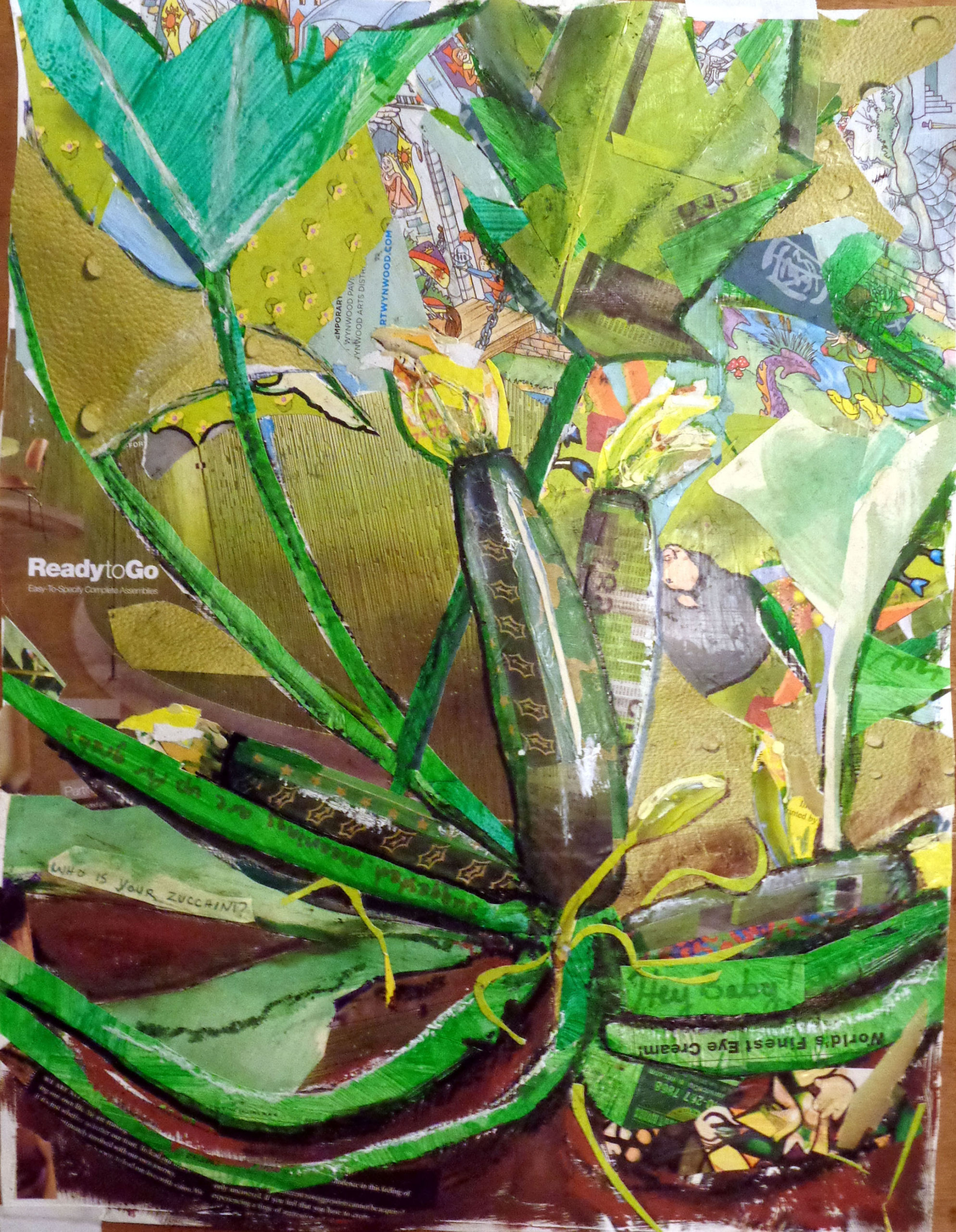 Who is Your Zucchini by Kathryn DeMarco, collage